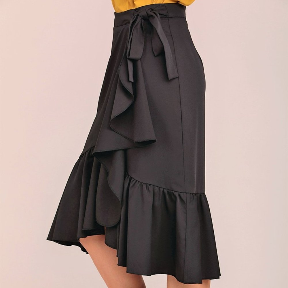 Side Tie Wrap Midi Skirt Sizes S M